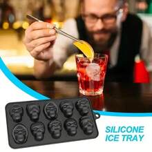1 件装硅胶骷髅形冰格灵活冰块模具创意厨房制冰机适用于葡萄酒和鸡尾酒