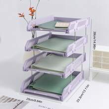 Multi-Layer Horizontal File Organizer, Large Capacity Storage For Documents, Contracts, Files, Various Colors, Desktop Office Necessity