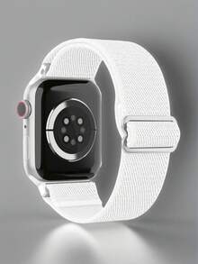 1PC Girl Boy Nylon Elastic Strap Fashion Sports And Nature Styles, Suitable For Both Boy And Girl Compatible With Apple Watch 45mm 49mm 38mm 40mm 41mm 42mm 44mm 46mm, Compatible With Apple Watch Series Ultra SE 10 9 8 7 6 5 4 3 2 1 Watch Accessories Gifts - White - View 2