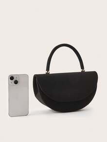 优雅丝绒女士手提包，简约链条手拿包，轻便奢华派对/晚宴包，送给女朋友的完美生日礼物，适合派对、婚礼、舞会、正式场合，可搭配节日派对礼服、晚礼服和亮片连衣裙。 - 黑色 - 查看 6