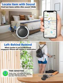 1pc The Latest Smart Air Tag Tracker From 2025, Key Finder, Supports The "Find My" Application Only Available On IOS System. Compatible Item Locator, Suitable For Wallets, Suitcases, Suitcases, Backpacks, Etc., Equipped With A Replaceable Battery Button Tracker.