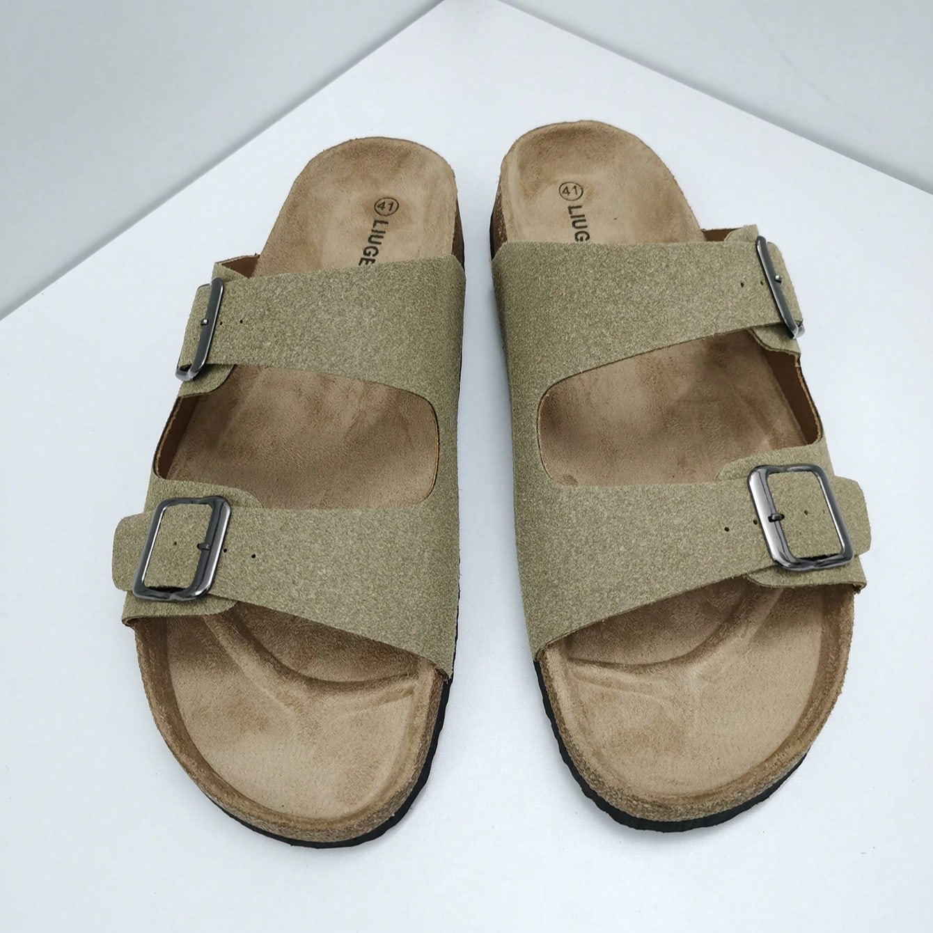 Sandalias cómodas con suela de corcho para hombre, pantuflas slip-on, chanclas para caminar en la playa en verano, zapatos unisex para parejas
