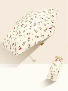 迷你折叠伞，防水便携旅行伞，女士防晒防紫外线遮阳伞，二合一五折超轻便携伞，迷你旅行伞，两用便携伞，防风防晒，99%紫外线防护，男女通用，女士防雨防风伞 - 彩色 - 查看 3