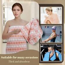 1 Oversized Bath Towel, Suitable For Women, Super Soft, Super Absorbent Quick Drying Coral Fleece Bath Towel - Multicolor - View 7