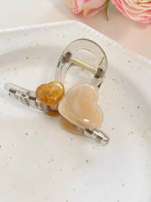 1 szt. Wysokiej jakości, mieszana kolorystycznie, duża spinka do włosów w kształcie serca, akcesorium do włosów, prosty i świeży, elegancki prezent dla kobiet na Walentynki, spinki do włosów, spinki do włosów, spinki do włosów, spinka do włosów, akcesoria do szkoły, akcesoria do włosów na jesień i zimę dla kobiet, stroje wakacyjne, kobieta