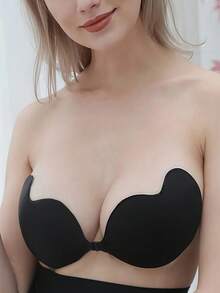 زوج من حمالات الصدر اللاصقة بتصميم كأس المانجو، حمالات صدر آمنة وخفيفة دون رؤية العروة، لتصميم مثير للملابس الرسمية والحفلات والمناسبات ومناسبة للاستخدام اليومي والرياضة وحفلات الشاطىء - الأسود - مشاهدة 5