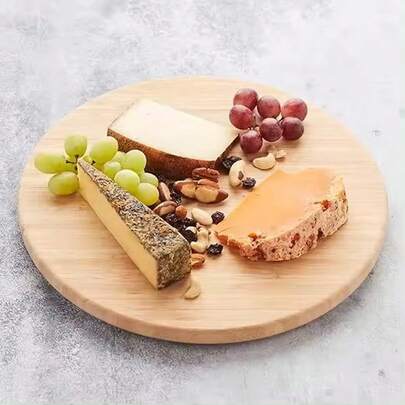 Shoppe house - Plato giratorio de madera de bambú para servir carne o queso, bandeja para servir fiestas o accesorios de barbacoa