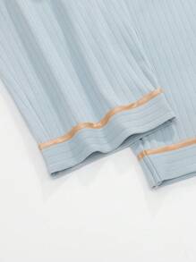 2pcs Women Soft And Comfortable Pajama Set, Short Sleeve Top And Shorts Outfit