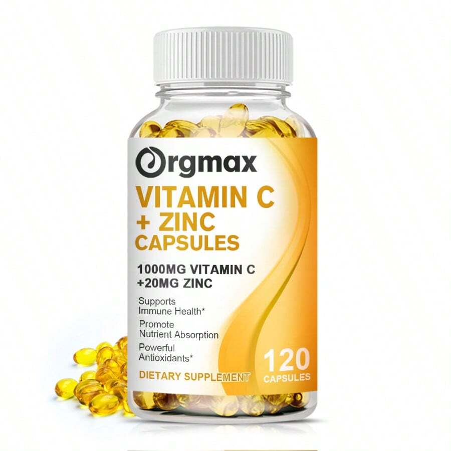 ORGMAX Vitamin C Bioavailable Supplement With Zinc Ascorbic Acid & Zinc Oxide Non-GMO & Gluten-Free Formula - 120pcs - 查看 1