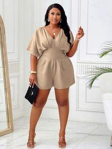 加大码蝙蝠袖褶皱连体衣，假期情人节爱/爱人心 XOXO/亲吻拥抱和亲吻成为我的宝贝/婴儿吻/唇心丘比特/天使