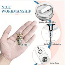 1pc/2pcs Retractable Nurse Cat & Doctor Cat Badge Reel Set – Cute Acrylic (PMMA) ID Card Holders With Stethoscope & Stethoscope Designs, Perfect Gift For Nursing Students, Healthcare Workers, Nurses – Nurse Appreciation Day,School Supplies,Back To School