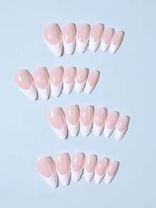 Tạo nên bộ móng tay độc đáo của riêng bạn với bộ 24 miếng dán móng tay gel 3D này! Bộ dán móng tay acrylic màu trắng hình hạnh nhân kiểu Pháp cỡ trung bình này vừa vặn hoàn hảo với móng tay. Bộ sản phẩm bao gồm 1 miếng gel dẻo và 1 dũa móng, phù hợp cho phụ nữ và các bạn gái sử dụng hàng ngày hoặc trong các bữa tiệc. Dụng cụ làm móng - trắng - Xem 3