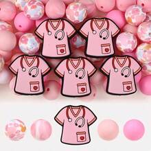 12/45/60/76/85pcs Silicone Bead Sets, Nurse Theme, Polka Dot Print, DIY Jewelry Making, Handmade, Handcraft Gift, Pen Bead, Key Chain, Craft Sets - Beading Kits - Nurse Theme Silicone Beads - View 19