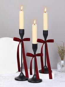 2-12 件黑色烛台，古典金属柱状烛台，现代家居装饰带蜡陷阱，桌面中心 - 法式高瘦，适用于家居装饰、房间装饰、生日装饰、婚礼派对，作为送给朋友、亲密朋友、女性的礼物，冬季礼物，毕业礼物 - 黑色 - 查看 3