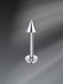 CIZME 16G 6/8/10/12mm Titanium Steel Stud Earrings, Lip Rings, Flat Back Earrings, Nose Rings, Cartilage Hoops, Lip Rings, CZ Stud Earrings For Women & Men - Silver - View 18