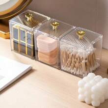 1pc Plastic Cosmetic Storage Box, Minimalist Clear Makeup Storage Box For Home