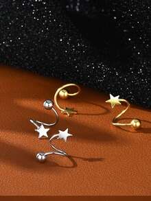 1 件 S925 纯银爱心星银杏叶简约小扭螺丝肚脐钉简约时尚休闲肚脐钉送给女朋友适合女孩的日常佩戴适合女孩，女孩的日常装，送给女朋友、母亲、姐妹的最佳礼物