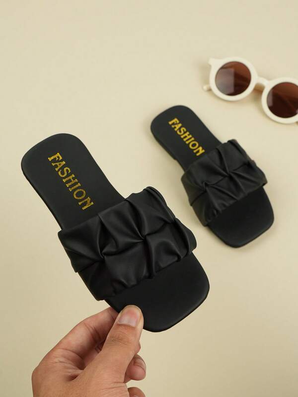 Sandalias planas de estilo veraniego con puntera cuadrada, nuevos zapatos para playa de niñas muy atractivos