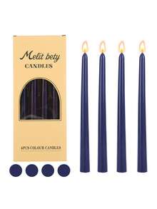 2025新款渐变色蜡烛套装，4支/盒，欧美风格长蜡烛，适合家居装饰、浪漫约会、婚礼派对、慵懒下午茶，无香蜡烛，设计师特别配色方案，礼盒包装，是馈赠亲朋好友的理想礼物，适合任何节日和季节，是生日、毕业等场合的完美礼物。 - 彩色 - 查看 24