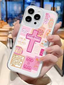 Funda para phone con eslogan (1 unidad), diseño de cruz y Jesús, TPU transparente, protección completa, anticaídas, antihuellas, compatible con phone S - Multicolor 2 - Ver 4