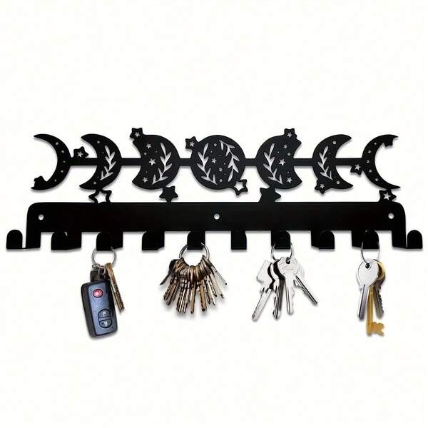 1pc Wall Mounted Keychain With Hook - Stylish Iron Storage Box, Perfect For Entrances, Bedrooms, Offices - Easy To Install, Heavy-Duty Metal Structure, Key Holder