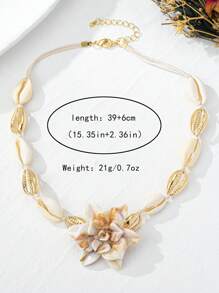 1pc Handmade Bohemian Shell Necklace, Fashionable, Unique And Elegant Choker Necklace For Beach Holiday
