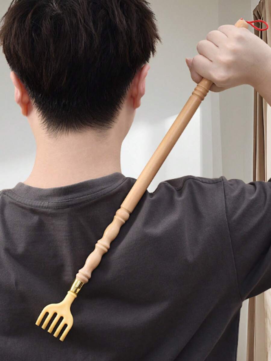 1 件木制背部抓痒器，长柄木制背部抓痒器，背部抓痒装置，传统竹木材质，耐用的身体放松按摩器，缓解瘙痒，送给父母和朋友的完美礼物，适合全家人使用的便携式抓痒器，不含绳子（注：竹制品，自然颜色和纹理随机发货，木纹不同，不属于质量问题） - 彩色 - 查看 1