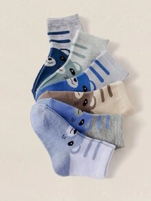 12 Pairs Boys Cartoon Dinosaur, Bear, Football Pattern Mid-Calf Socks, Fashion Casual Versatile, Skin-Friendly Soft Breathable, Suitable For Daily Wear, Holiday Gifts, Back-To-School, Random Color/Style - Multicolor - View 2