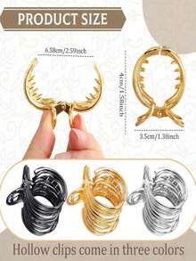3件套情人节女士金色圆形水晶发夹，适合扎马尾辫，防滑，适合日常佩戴，居家、户外、通勤，优雅礼物，上学（单件可选），发饰，美发工具，卷发配件，秋季，旅行，美发工具，女士配饰，发饰，秋季，发饰，旅行，女士发饰，女士发饰，美发工具，发饰，发饰，美容配件，礼物，旅行，女士礼物，发饰，情人节发饰，沙滩发夹 - 彩色 - 查看 3