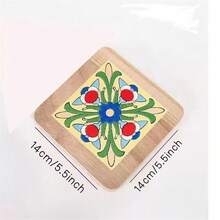 4 件套花卉木制三脚架套装 - 耐热厨房桌垫、复古餐垫、隔热垫、合成盖材料 - 彩色 - 查看 12