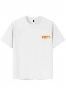 一件汽车印花短袖T恤，适合青少年男孩/年轻学生，夏季上衣