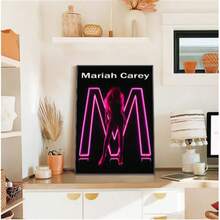 1 件可选框架海报墙艺术流行美国女歌手玛丽亚·凯莉海报卡通流行海报纸防水高清卧室入口家居生活，墙壁艺术带框架 - 彩色 - 查看 7