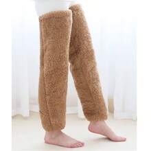 New Plush Knee High Socks, Warm Teddy Bear Pattern Floor Socks, Women Knee Socks For Autumn/Winter - Multicolor - View 10