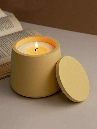 DIY Cylindrical Storage Can Silicone Mold Trapezoidal Large Jar With Lid Cement Gypsum Resin Casting Mold Handmade Scented Candle Cup Candle Holder Container Plaster Mold Home Decoration Ornament