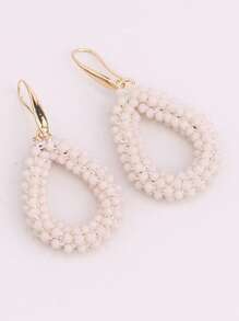 sehuoran 1 Pair Handmade Beaded Crystal & Pearl Bohemian Style Earrings, Colorful Personalized Versatile Dangling Earrings With High-End Elegant Mixed Color, Suitable For Party & Daily Wear