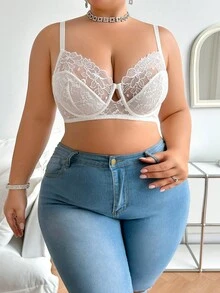 حمالة صدر مطرزة قابلة للتعديل بحجم كبير، مثيرة وداعمة للصدر