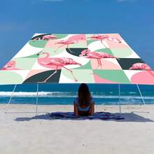 1 件热带植物与几何图案遮阳篷，轻盈舒适，热带度假风格，100% 涤纶，矩形，防水，防紫外线，适用于户外花园、露台、海滩、夏季，附赠尼龙绳 - 彩色 - 查看 20