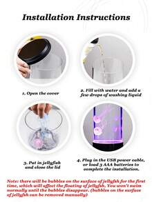 1pc Jellyfish Lamp, Mesmerizing Lava Lamp, Jellyfish Table Lamp, Mood Light, Color Changing Light, Bedside Lamp, LED Night Light, Lava Lamp - USB Powered, 7-Color Jellyfish Ambient Reading Lamp, Suitable For Bedroom, Living Room, Dining Room, Study, Library Lighting, Birthday, Holiday Gift