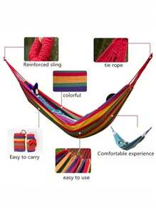 Portable Hanging Hammock Indoor Home Bedroom Hammock Lazy Chair Outdoor Travel Camping Swing Chair Thick Canvas Bed Hammocks