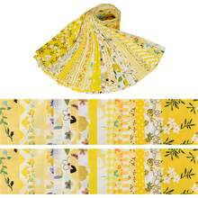 40pcs Yellow Floral Cotton Fabric Patchwork Roll 2.5x19.69 Inch Quilting Strips For DIY Crafts - Yellow - View 1