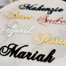 1 tấm biển tên Acrylic tùy chỉnh, có sẵn màu vàng, bạc, vàng hồng, hoàn thiện bằng gương, thích hợp cho đám cưới, tiệc tùng, trang trí bánh sinh nhật, có thể dùng làm thẻ tên, đĩa để bàn, đồ trang trí nhà cửa, đồ trang trí tiệc ngày lễ cao cấp thời trang, món quà hoàn hảo cho gia đình và bạn bè - Xem 7