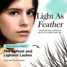 84 Pzas Pestañas de grupo BEYELIAN 10-16mm Pestañas individuales de grupo Extensiones de pestañas postizas Aspecto natural Suave Banda superdelgada reutilizable Negra Extensión de pestañas DIY (Estilo C87 Mixto) - Ver 3