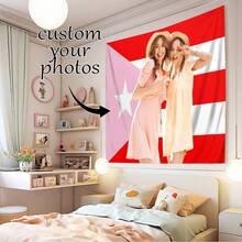 1pc Customizable Personalized Tapestry, Can Add Photos And Text, Suitable For Birthday, Wedding, Halloween, Christmas, Party, Father's/Mother's Day, Home Decor, Bedroom Decoration, Dorm Decor And Back To School - Multicolor - View 3