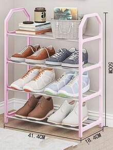 1件装多层鞋架多功能组装鞋架简易鞋柜可折叠不锈钢鞋架