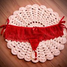Glow In The Dark Thai Panties Sexy Polka Dots Lingerie Stimulating Adjustable - 紅色 - 查看 2
