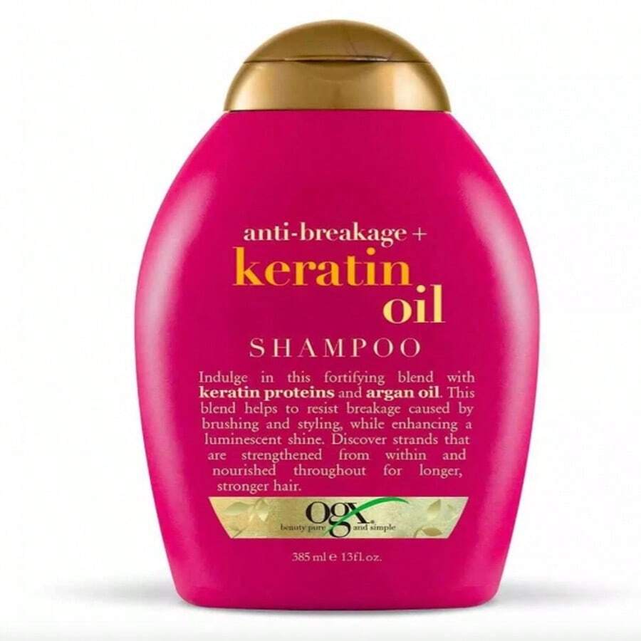 Shampoo Keratin Oil limpieza profunda y nutrición a base de queratina y aceites naturales, restaura cabellos maltratados, aporta suavidad, elasticidad y protección contra quiebre, recomendado para uso frecuente en cabellos débiles o tratados químicamente. - Rosa - Ver 1