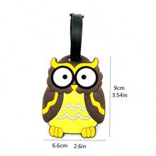 1pc/3pcs Cartoon Cat/Owl Luggage Tag Pendant, Unisex Travel Airplane ID Card Anti-Loss Name Tag