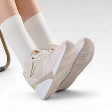 WEIDE Zapatillas Deportivas Cómodas Para Mujer, Diseño Casual y Transpirable - Beis - Ver 3