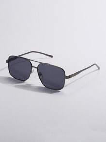 1 Pair Men's Multi-Color Square Metal Casual Business Decorative Fashionable Glasses, Suitable For Daily Use
