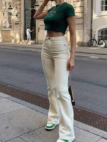 PLAYERA DAMA CUELLO REDONDO MANGA CORTA FRESCA Y COMODA PARA GYM O CASUAL CON DISEÑO MILANO 96 - Verde - Ver 4